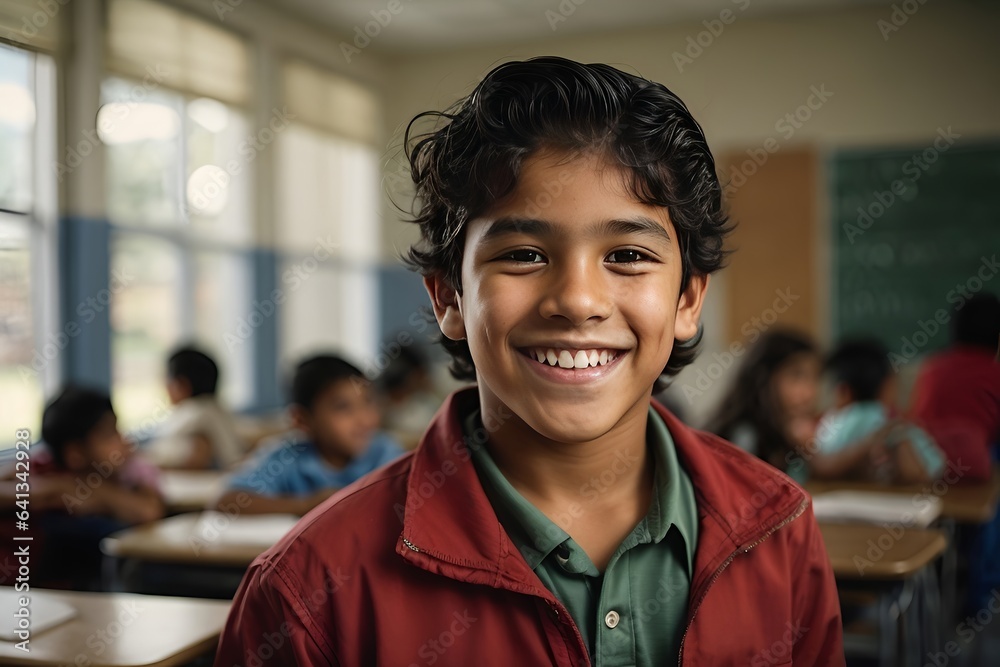 Smiling boy at school Smiling boy at school