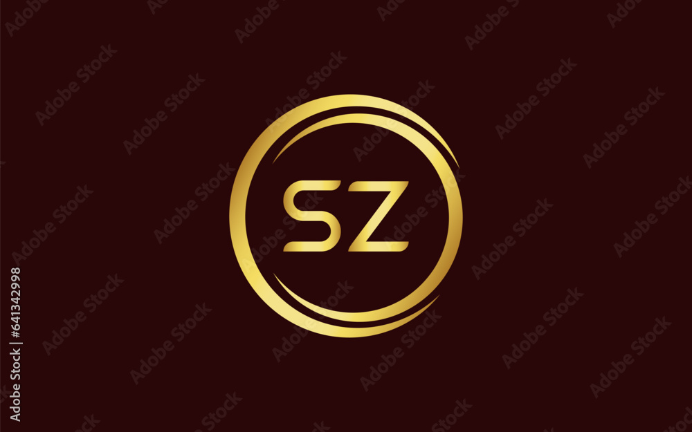 Initial Letter SZ Linked Logo for business and company identity. Modern Letter SZ Logo Vector Template with modern trendy golden logo Initial Letter SZ Linked Logo for business and company identity. Modern Letter SZ Logo Vector Template with modern trendy golden logo