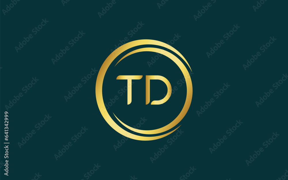 Initial Letter TD Linked Logo for business and company identity. Modern Letter TD Logo Vector Template with modern trendy golden logo Initial Letter TD Linked Logo for business and company identity. Modern Letter TD Logo Vector Template with modern trendy golden logo
