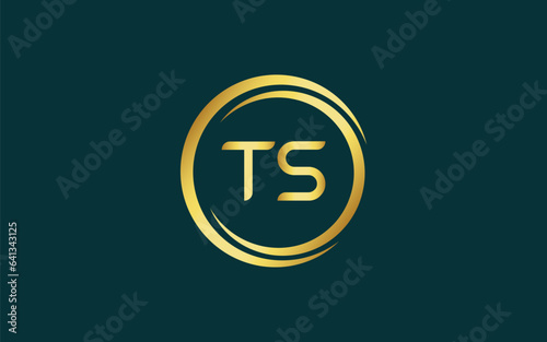 Initial Letter TS Linked Logo for business and company identity. Modern Letter TS Logo Vector Template with modern trendy golden logo