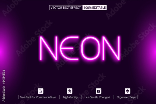 Neon light style text effect