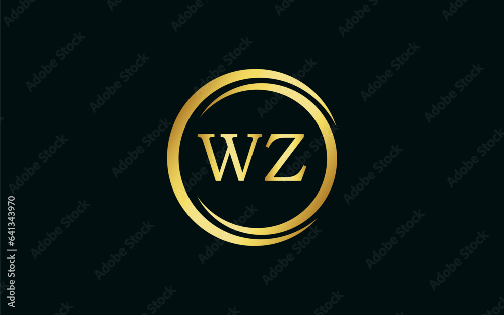 Naklejka premium WZ latter royal logo, modern design, initial based latter logo vector file illustration ESP10 
