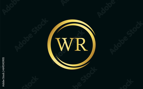 WR latter royal logo, modern design, initial based latter logo vector file illustration ESP10
 photo