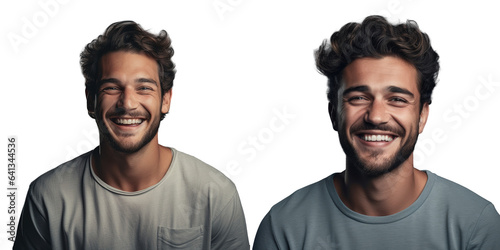 Men with smiles in a transparent background