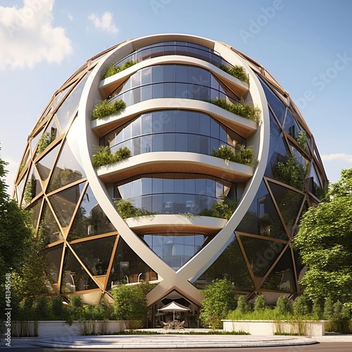 a luxury building constructed style le project triangle Generative AI