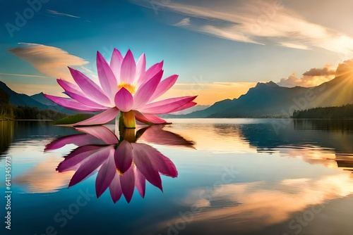 pink lotus in the lake