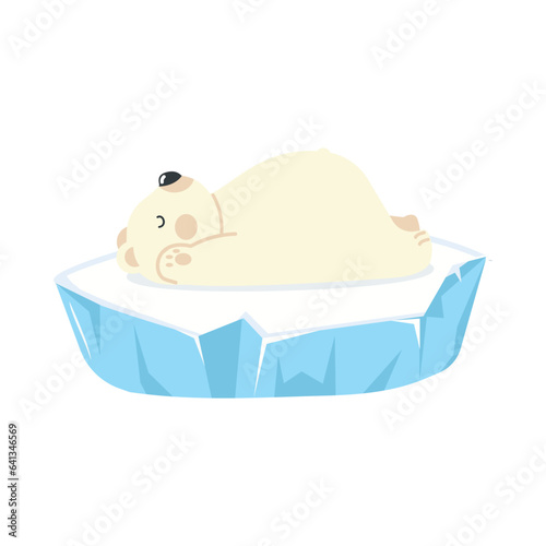 polar bear sleep on ice floe