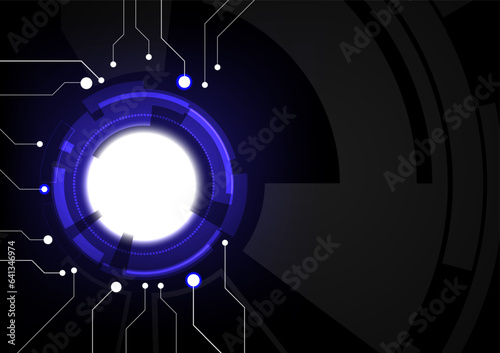 Abstract background on technology and digital data connection ,
Modern communication style concept, blue tones on black, background design, vector illustration.
Circuit board, used for templates, web.