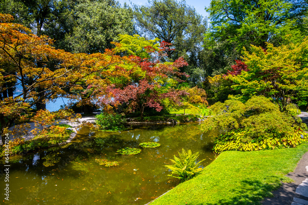 Japanese garden at Villa Melzi in Bellagio. Como Lake, Italy
