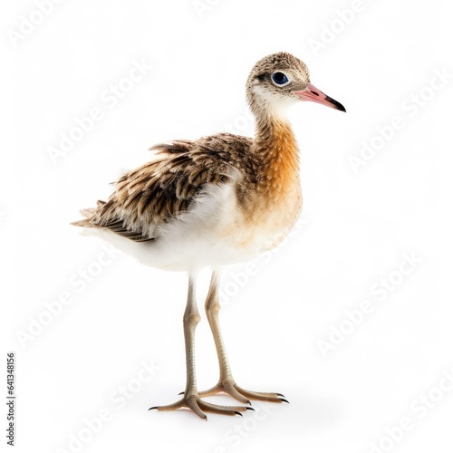 Little curlew bird isolated on white background.
