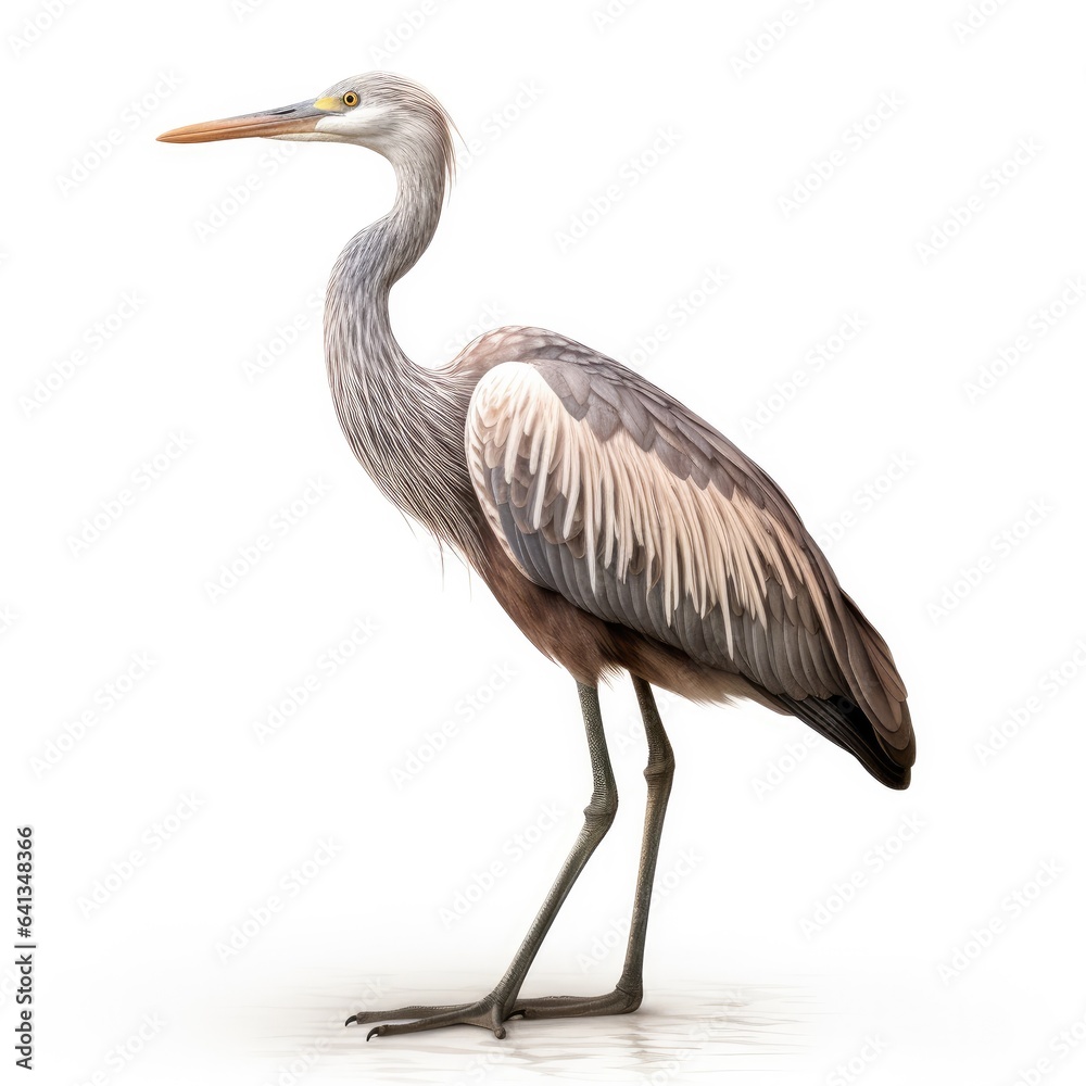 Fototapeta premium Western reef-heron bird isolated on white background.