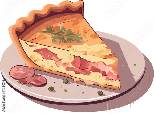 slice of quiche on a plate