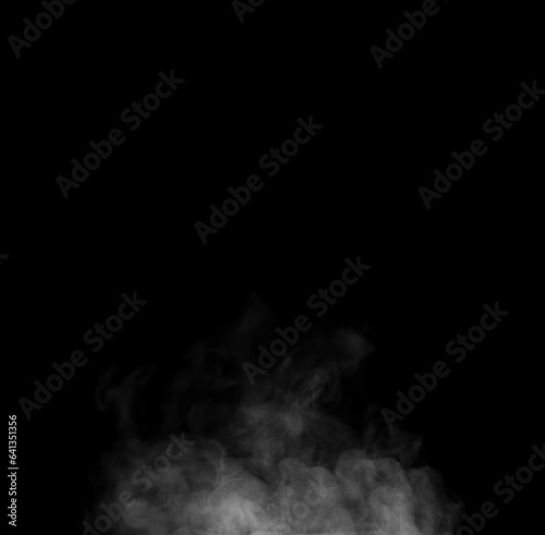 Black and white smoke, isolated on black background