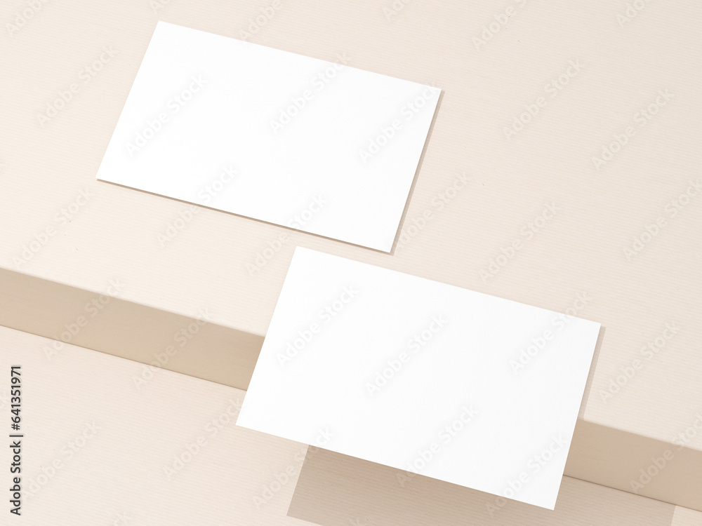 Realistic floating business branding cards template mockup with shadows Realistic floating business branding cards template mockup with shadows