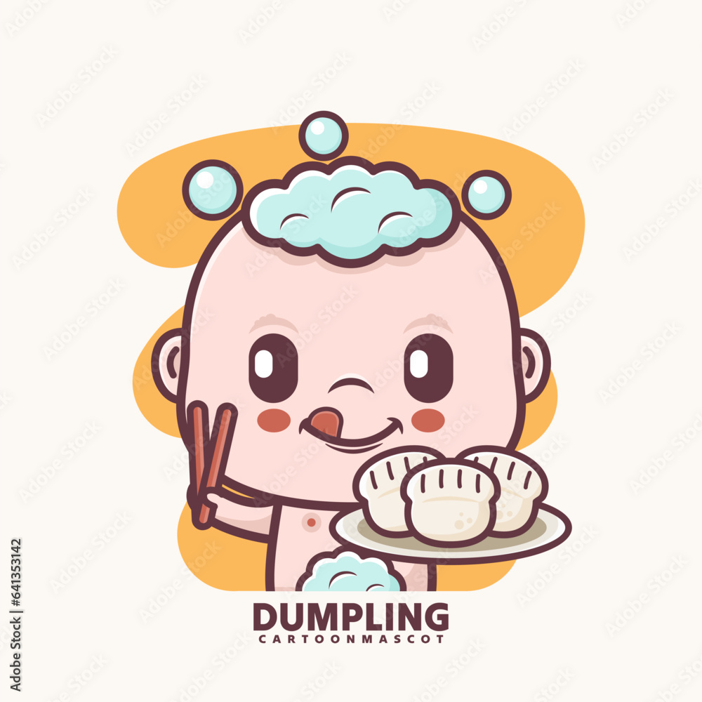 cute cartoon baby with dumpling cute cartoon baby with dumpling