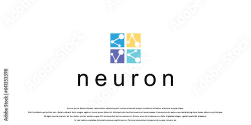 Creative neuron logo design with unique concept| premium vector