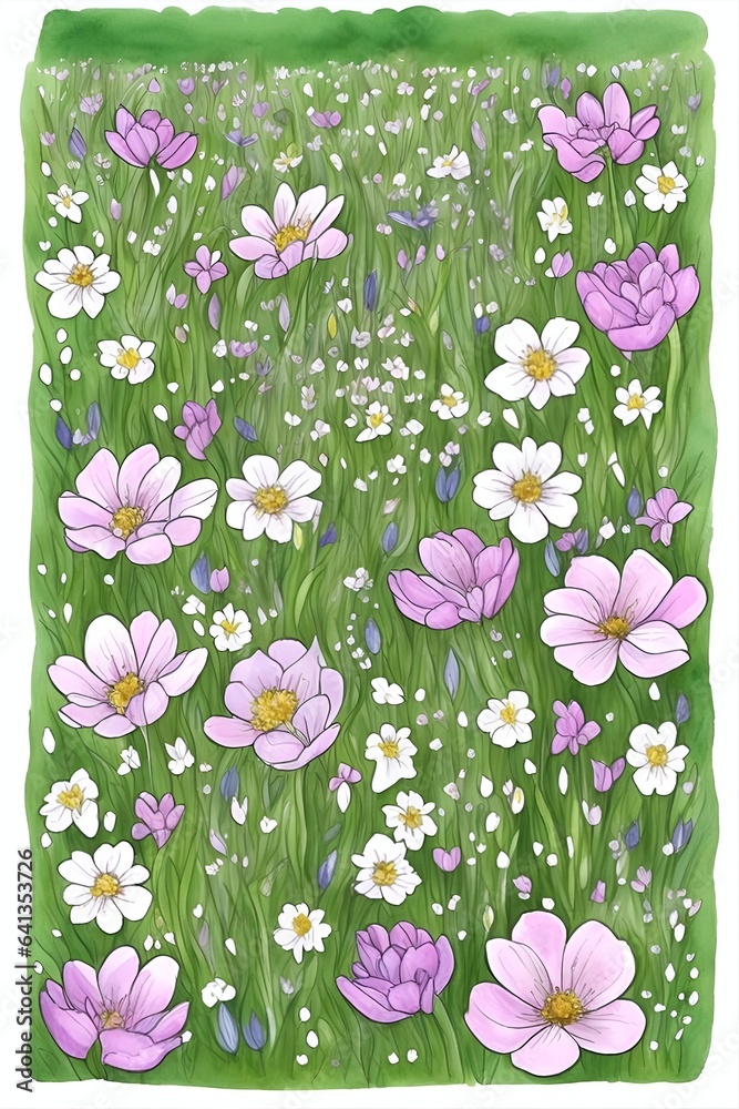 Spring flowers. AI generated illustration Spring flowers. AI generated illustration