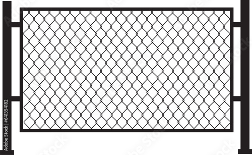 Metal fence icon. Braid wire fence sign. Grid metal chain-link symbol. Wire fence logo. flat style. 