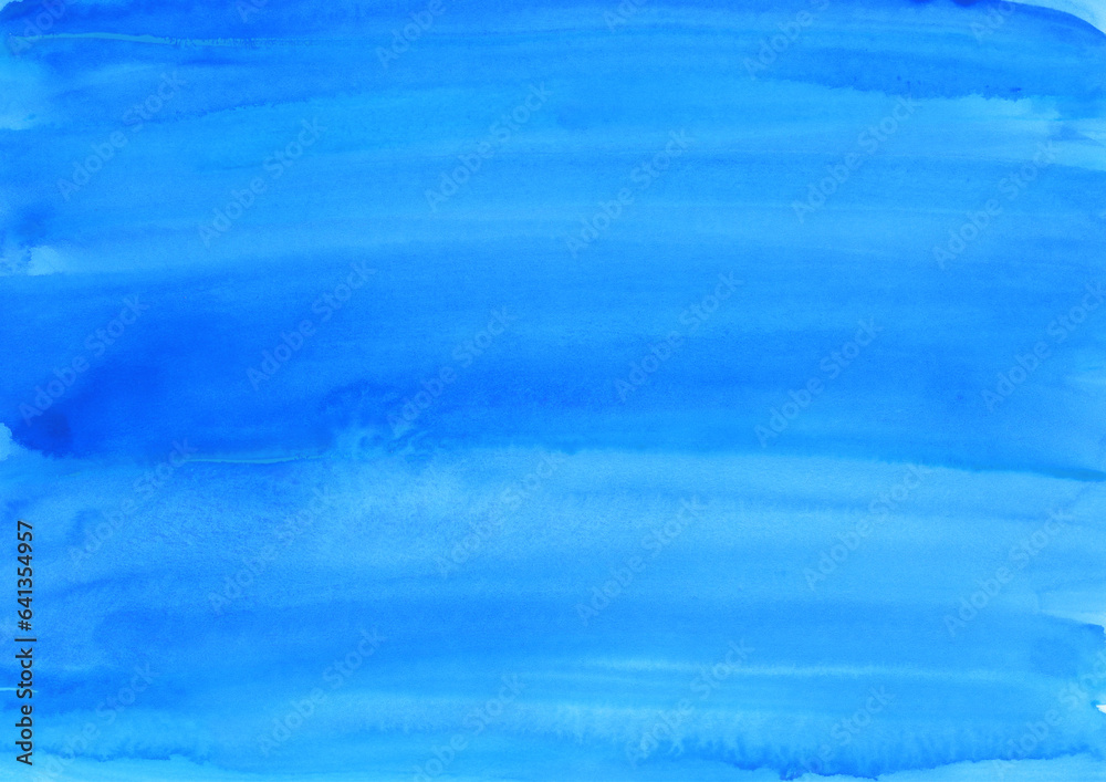 Obraz premium 鮮やかな青色のザラザラしたテクスチャのある水彩背景素材