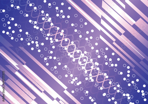 Abstract background on technology and digital data connectivity.Modern communication style concept, blue and pink tones, background design vector illustration.Wavy lines, shapes and light. 