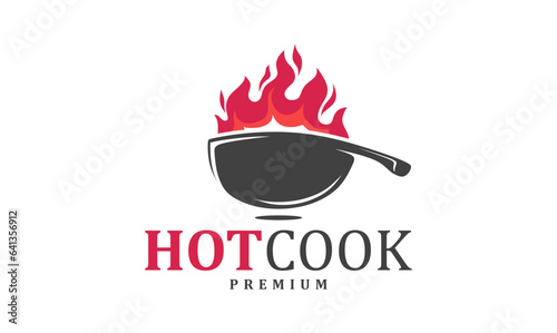 hot cook premium logo design. illustration of hot cook can be used for restaurant logos