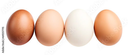 Eggs isolated on transparent background. Top view. PNG format
