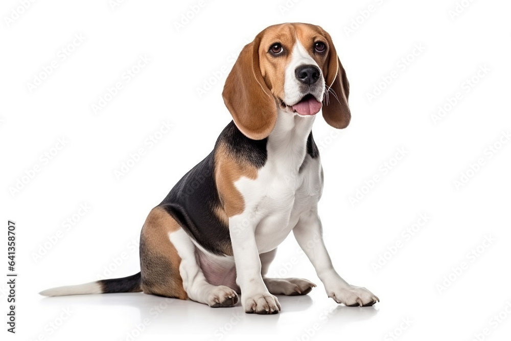 Cute Beagle puppy isolated on white background. 
