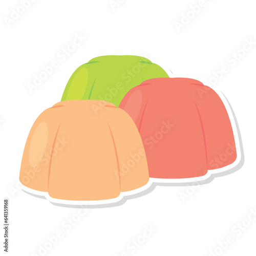 Isolated sticker of a group of marshmallow icons Vector