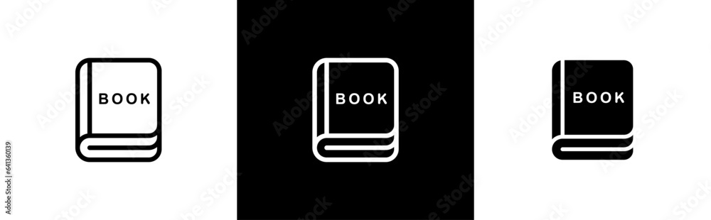 Book icon in line style. cover book simple black style symbol sign for apps and website, vector illustration. Book icon in line style. cover book simple black style symbol sign for apps and website, vector illustration.