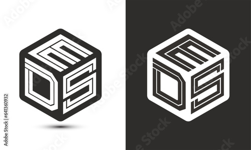 EDS letter logo design with illustrator cube logo, vector logo modern alphabet font overlap style. photo