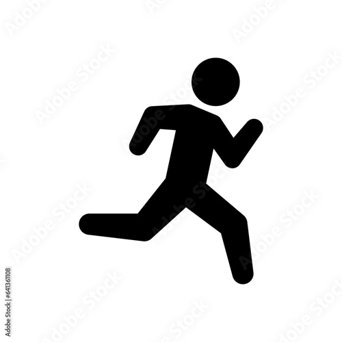 Run icon. Simple solid style. Running man, person, active, action, runner, athlete, sprint, fast, people, sport concept. Black silhouette, glyph symbol. Vector isolated on white background. SVG.