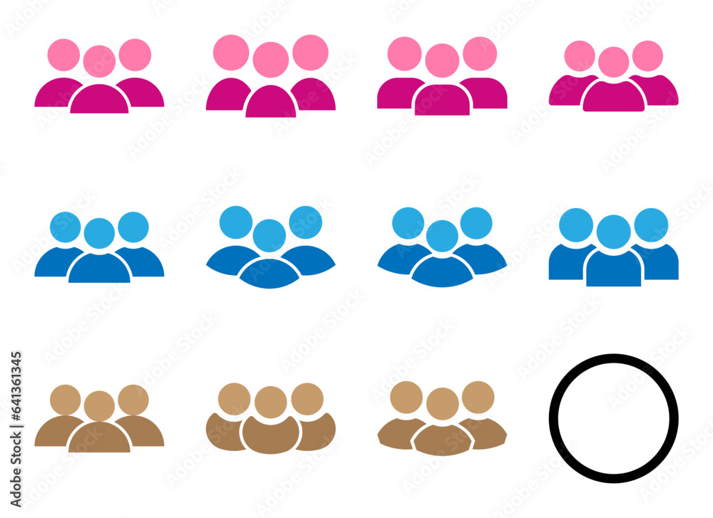 vector icon people set, group, team, member, multiple options, editable vector icon people set, group, team, member, multiple options, editable
