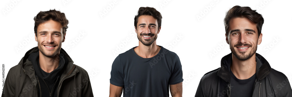 Fototapeta premium Smiling man isolated on transparent background