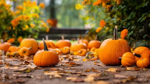 Enchanting Fall Pumpkin Landscape.