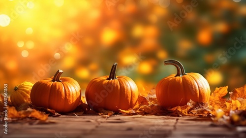 Vibrant Autumn Pumpkins in Halloween Ambiance