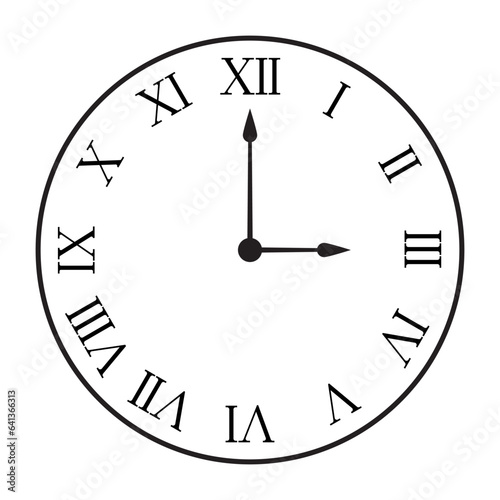 Watch roman numerals icon symbol