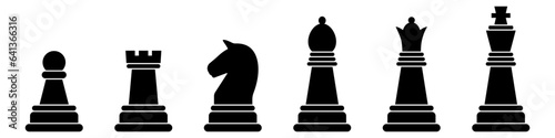 Chess figures shapes icon set