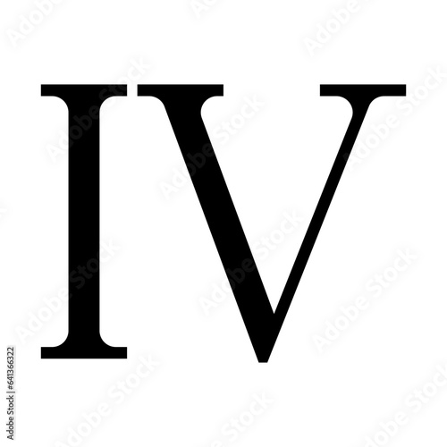 Roman numeral number 4 icon symbol