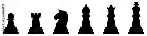 Chess figures shapes icon set