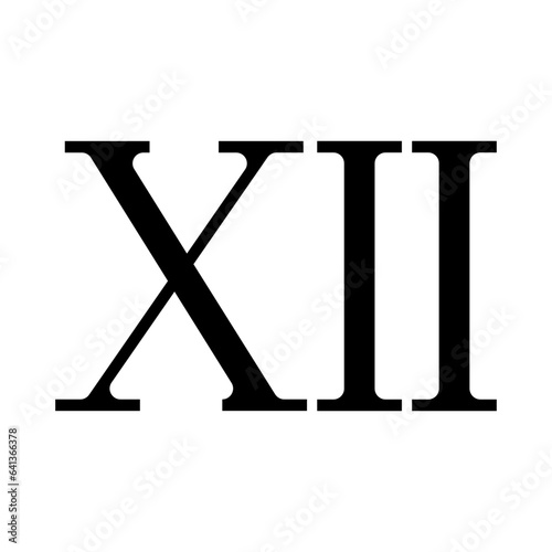 Roman numeral 12 number icon sign