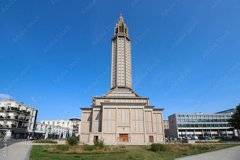Le Havre / Église Saint-Joseph - obrazy, fototapety, plakaty 