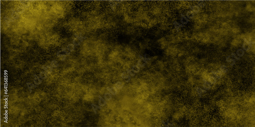 Abstract design with Green and yellow smoke texture on a black background. Texture and abstract art .Colored powder cloud. Colorful dust explode.Vintage oil painting background in warm colors.