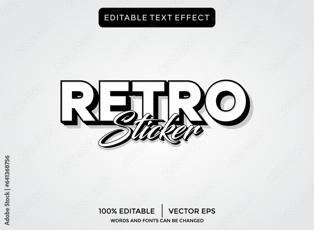 retro 3D text effect template
