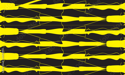 ribbon on black, Pattern Design, Yellow and Black