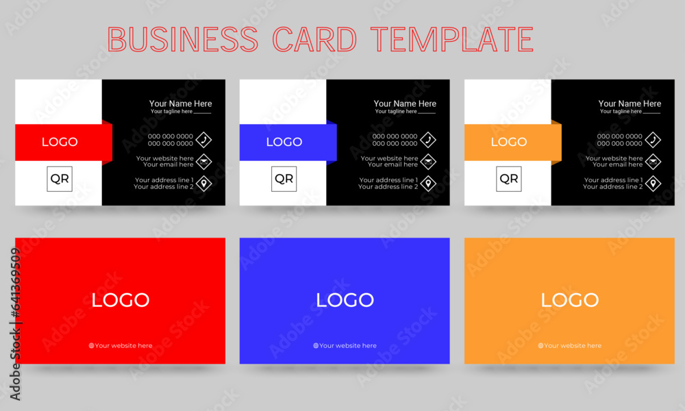 This is a professional business card. You can easily use this design to promote your company to the public. Professional business card template design set, a bundle of 3 templates of different colors. This is a professional business card. You can easily use this design to promote your company to the public. Professional business card template design set, a bundle of 3 templates of different colors.