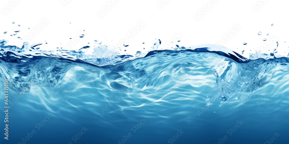 Underwater blue ocean aqua wave isolated on background. Generative AI - obrazy, fototapety, plakaty 