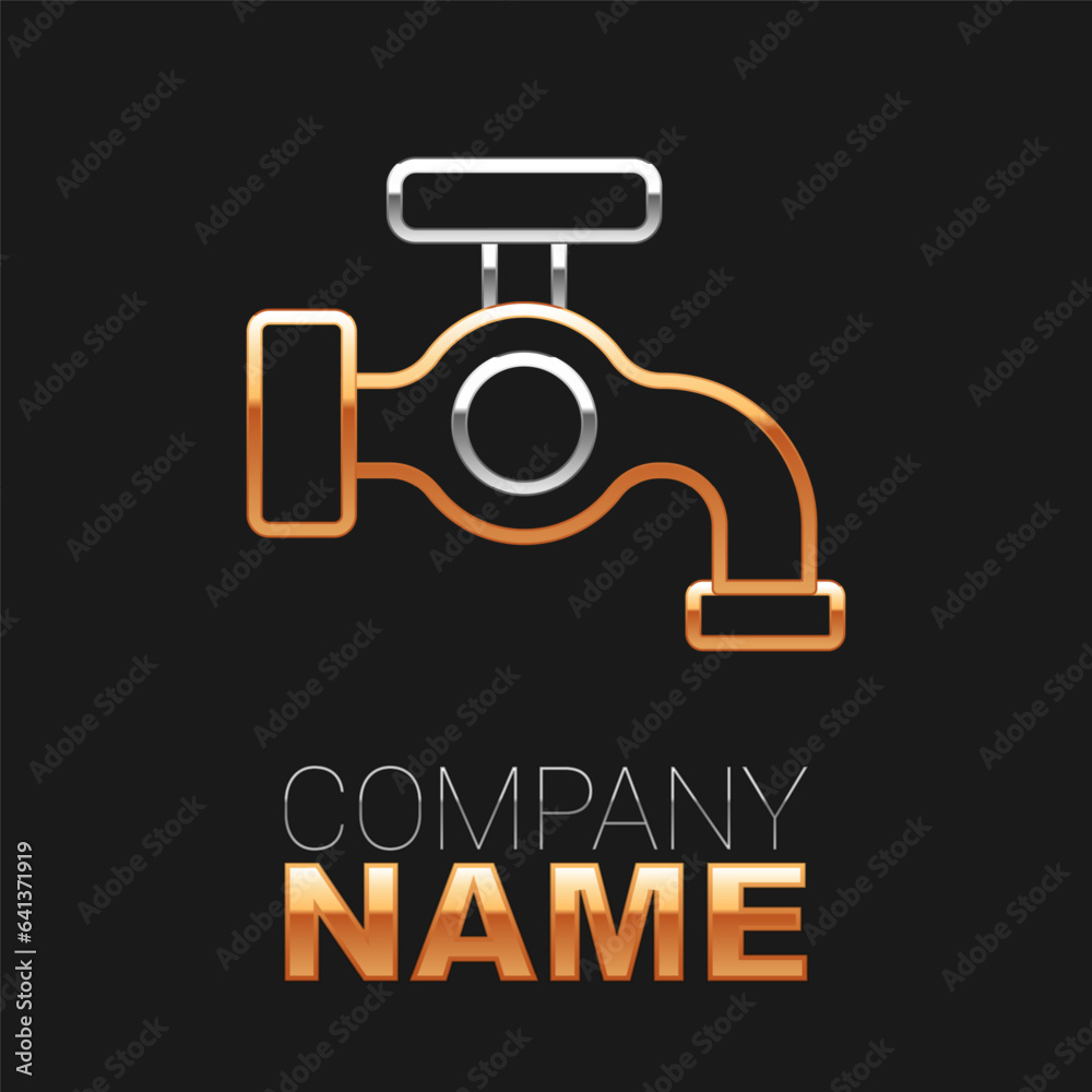 Line Water tap icon isolated on black background. Colorful outline concept. Vector Line Water tap icon isolated on black background. Colorful outline concept. Vector