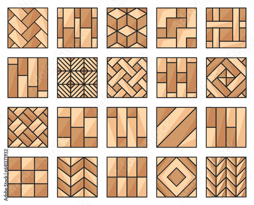 Parquet floor color vector illustration on white background .Wood floor set icon.Vector illustration icon parquet of hardwood for room.