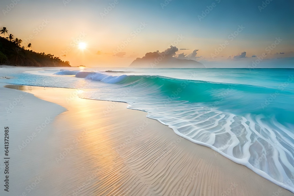 Mesmerizing scene of beach with waves of water