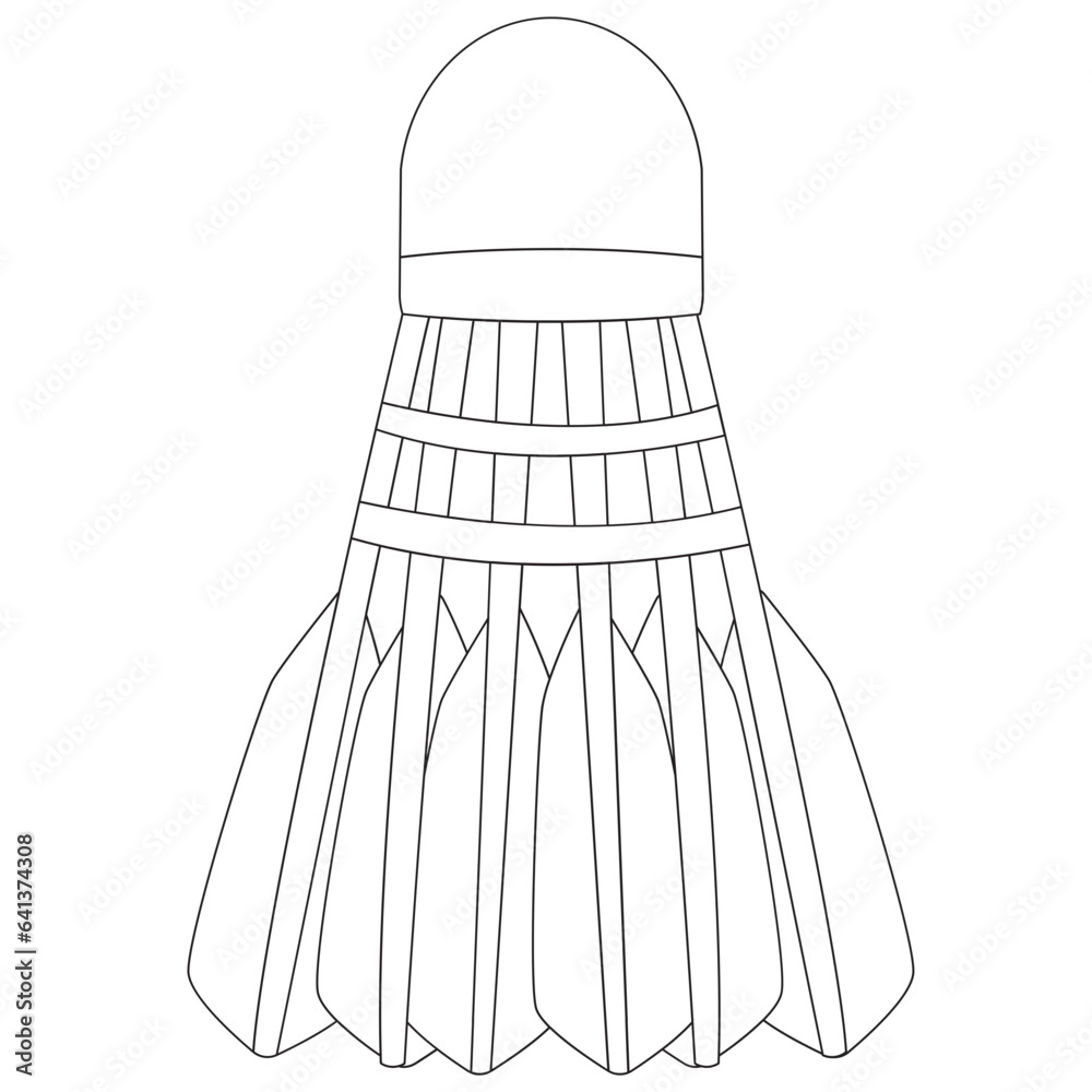 Shuttlecock Sport Balls 2D Outline Illustrations